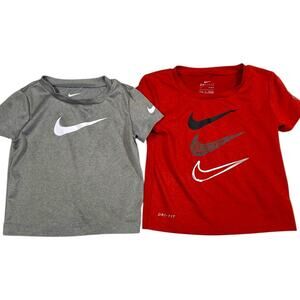 Nike Dri-Fit Baby Bundle LOT of 2     18 Months Red Gray Shirts